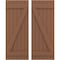 Ekena Millwork Americraft 6-Board (2 Batten) Wood Joined Board-n-Batten Shutters w/ Z-Bar, ARW102BB621X77BTH, PR ARW102BB621X77BTH - alternate 1